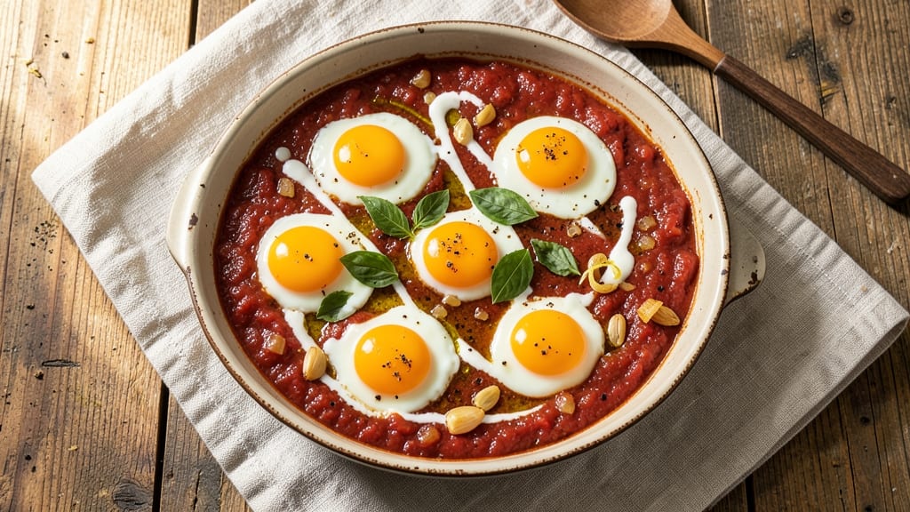 Baked Eggs in Tomato Sauce Recipe: Golden Custard Pockets in Rich Sauce