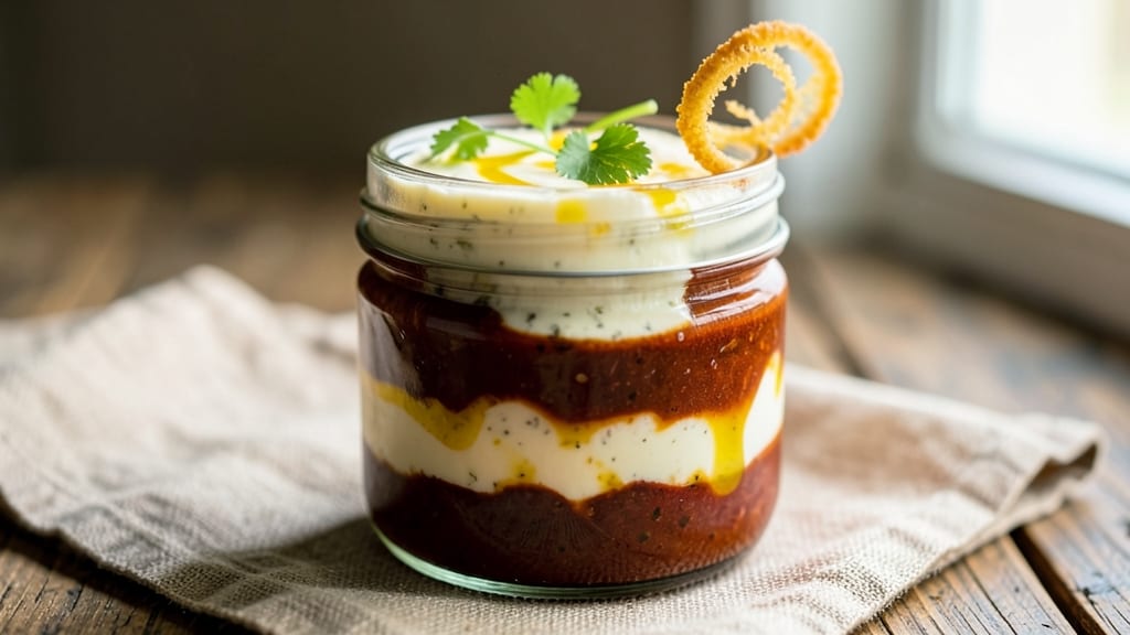 Atomic Burger Sauce Recipe: Velvety Chipotle Cream With Celery Crown Crunch Topping