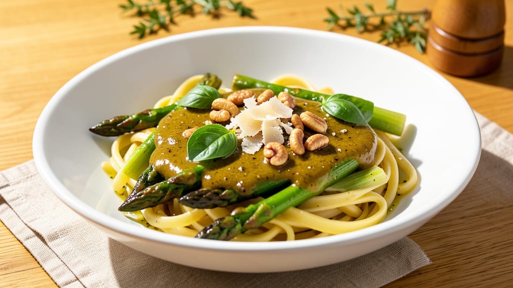 Asparagus Pasta Sauce Recipe: Bright Green Pesto With Nutty Depth