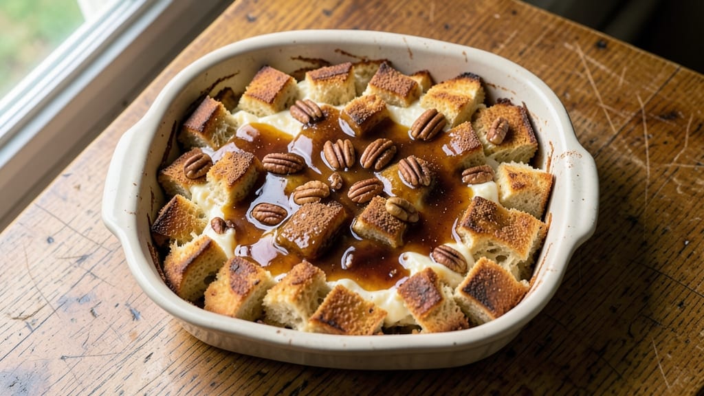 Barefoot Contessa's Bourbon Bread Pudding Recipe: Warm Spiced Layers with Boozy Sauce Drizzle