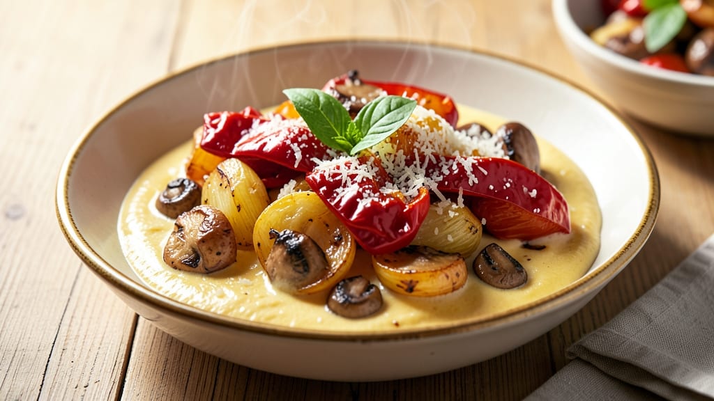 Alfredo Sauce With Vegetables Recipe: Velvety Cream Meets Roasted Veggie Crunch