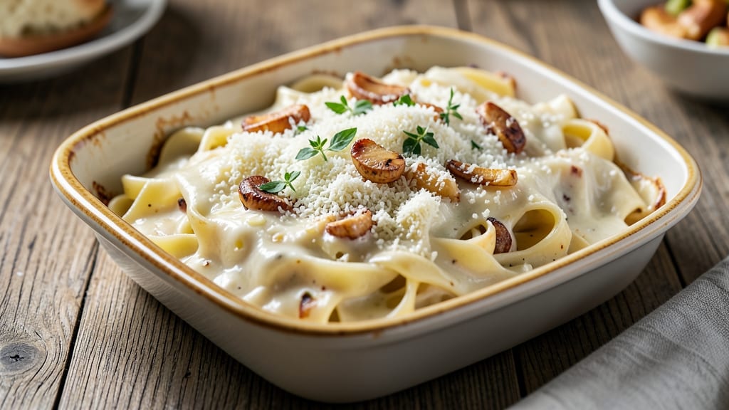 Baked Pasta With Alfredo Sauce Recipe: Crispy Top, Creamy Melting Cheese Layers