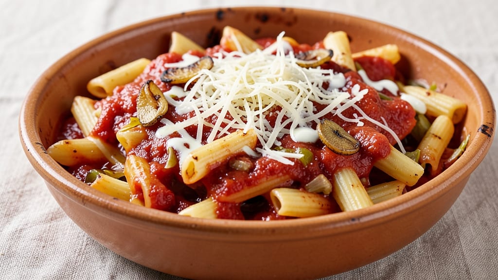 Baked Red Sauce Pasta Recipe: One-Pot Tomato Cream With Celery Crown Crunch