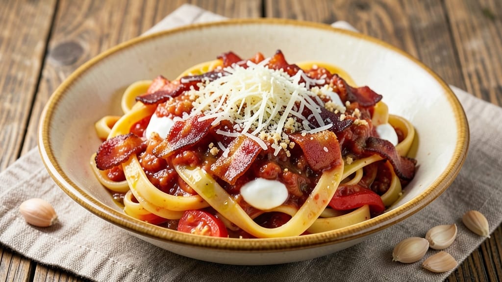 Bacon Pasta Sauce Recipe: Smoky Crispy Bits and Creamy Tomato Harmony