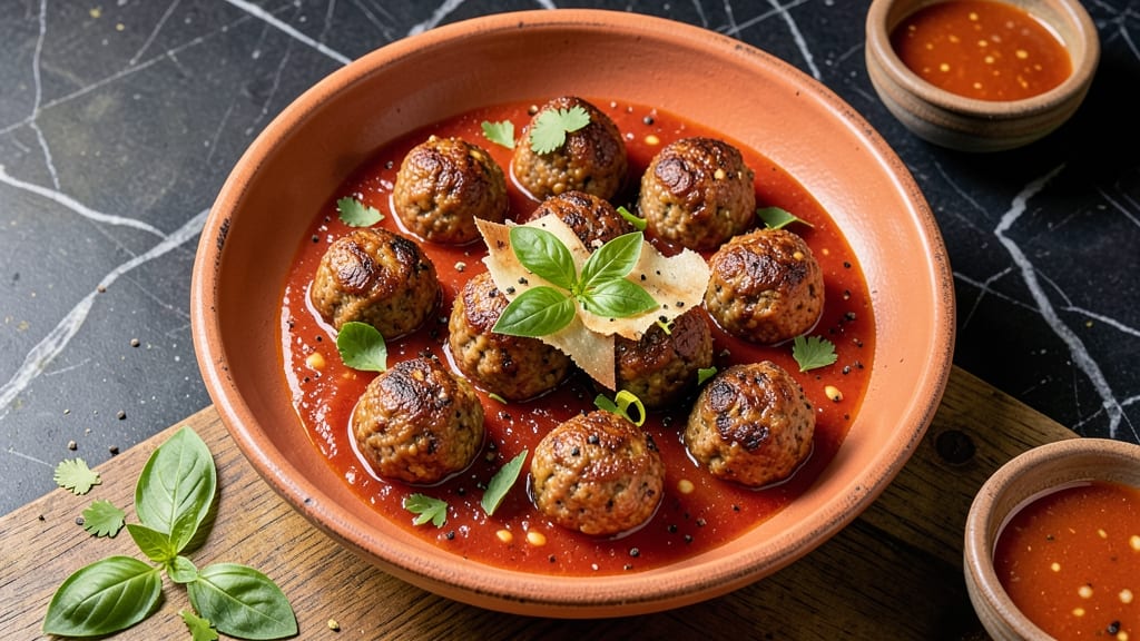Authentic Italian Meatballs in Tomato Sauce Recipe: Herb-Packed Bites Simmered in Rich Sauce