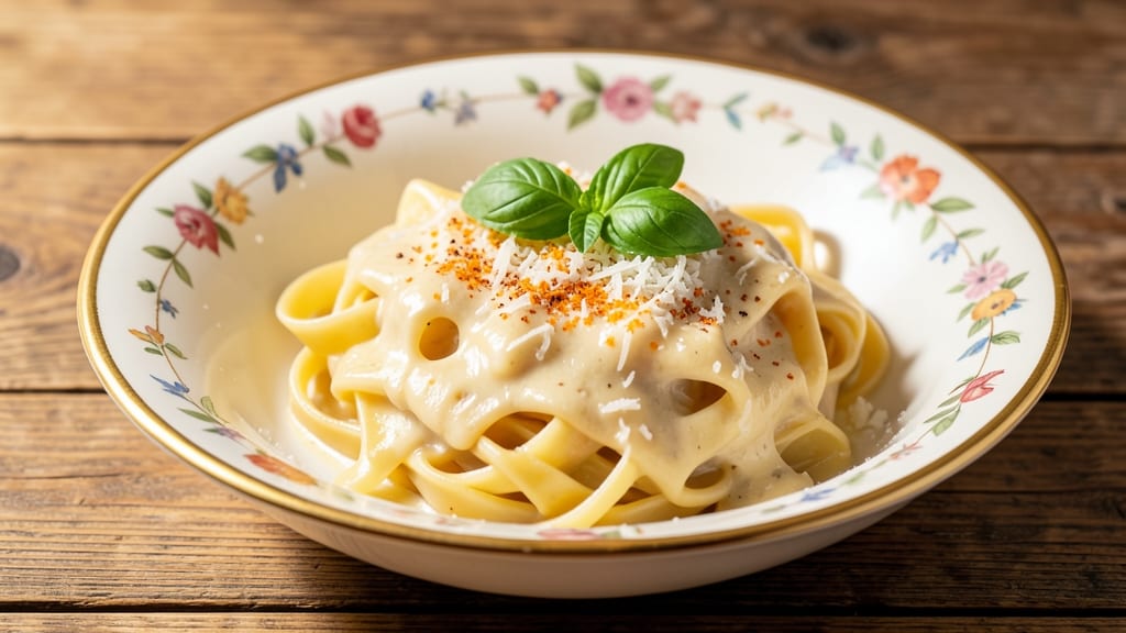 Authentic Italian White Sauce Pasta Recipe: Lightly Fried Celery Crown for Crunchy Contrast