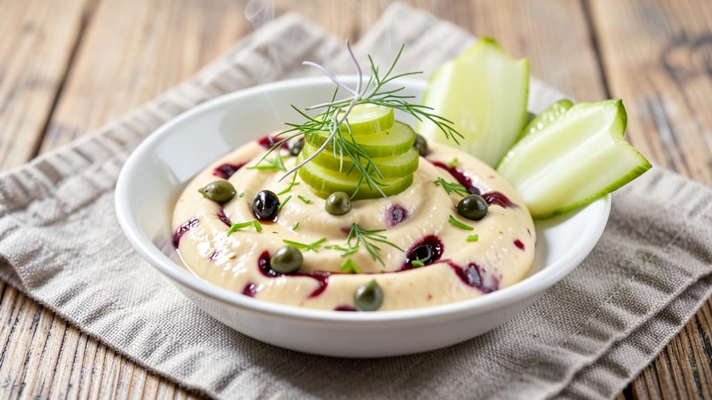 Boat and Net Tartar Sauce Recipe: Celery Crown Crunch Over Smoky Chipotle Cream